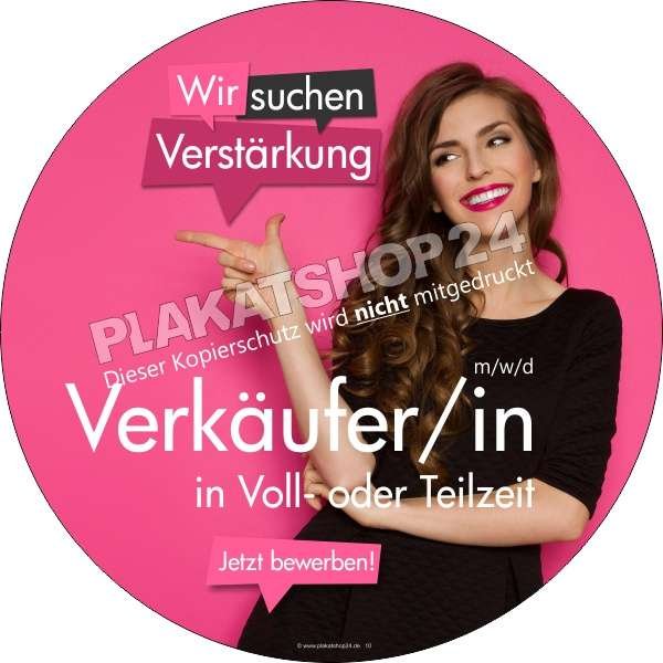 Werbeaufkleber Verkäufer/in gesucht