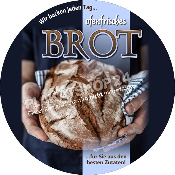 Klebefolie_Brot-Baeckerei Bäckerei-Aufkleber für ofenfrisches Brot