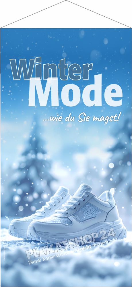 Textilbanner Winterschuhe Schuhgeschäft Werbung