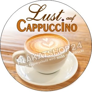 Werbefolie Lust auf Cappuccino