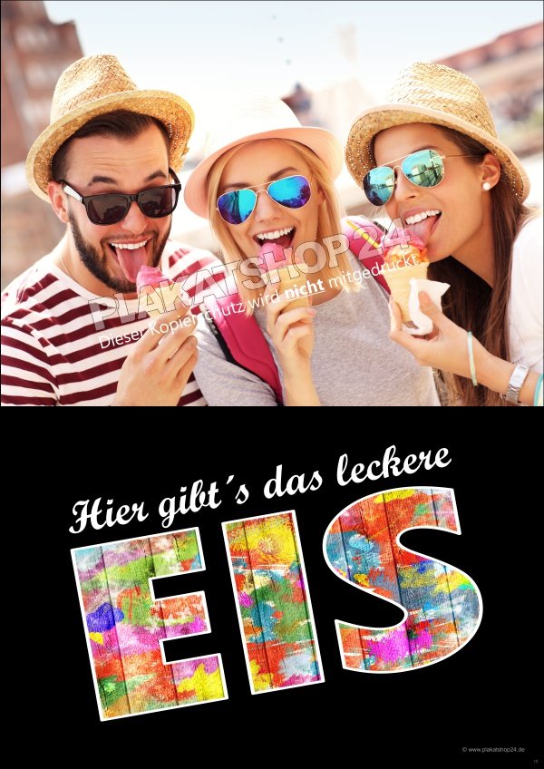 Werbeposter_Eisverkauf Eisverkauf-Werbeplakat für Tüteneis