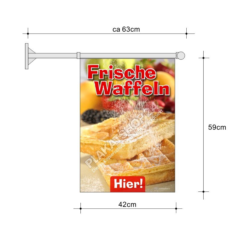 Stockfahne A2 für frische Waffeln