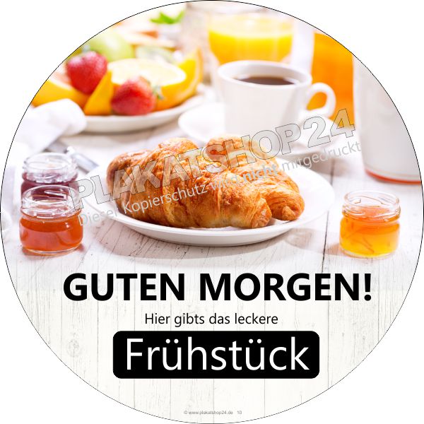 Schaufensterfolie mit Frühstückswerbung Schaufensterfolie mit Frühstückswerbung