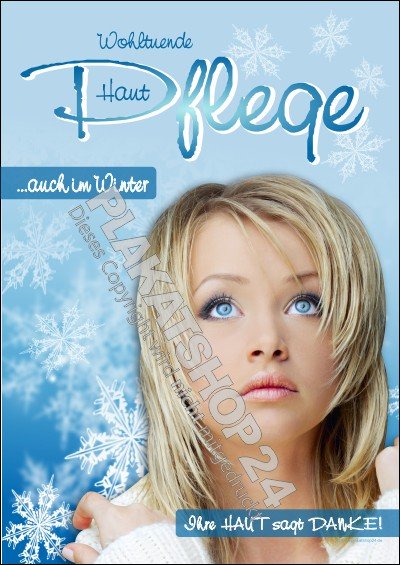 Werbeplakat Kosmetik/Hautpflege im Winter