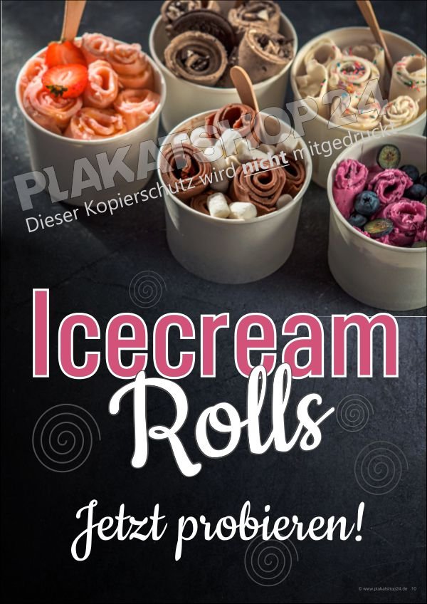 Eisplakat Rolled Ice Cream / Eisrollen