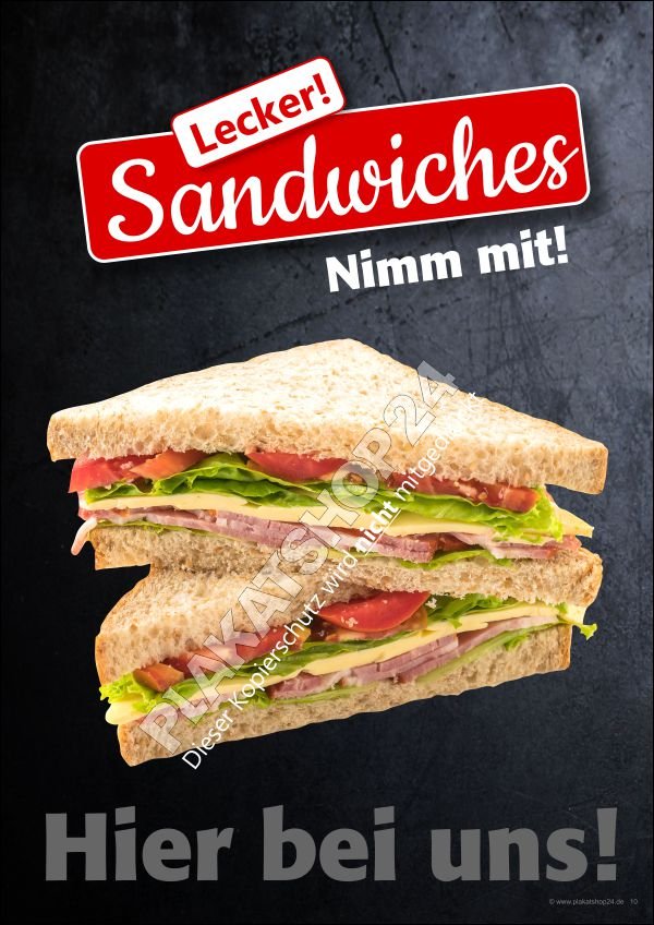 plakat-sandwiches Sandwichplakat Bäckerei / Café