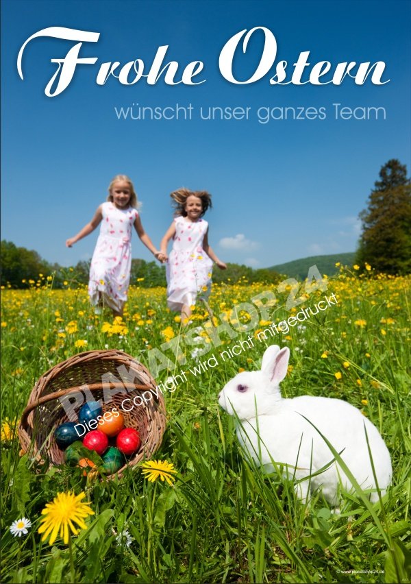 Werbeplakat zu Ostern z.B. für Dekoration Oster-Schaufenster