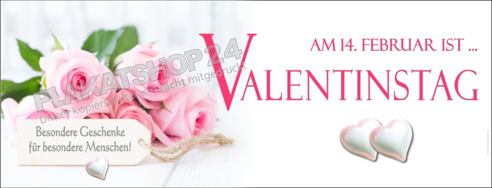 Valentinstag-Banner mit Rosenmotiv