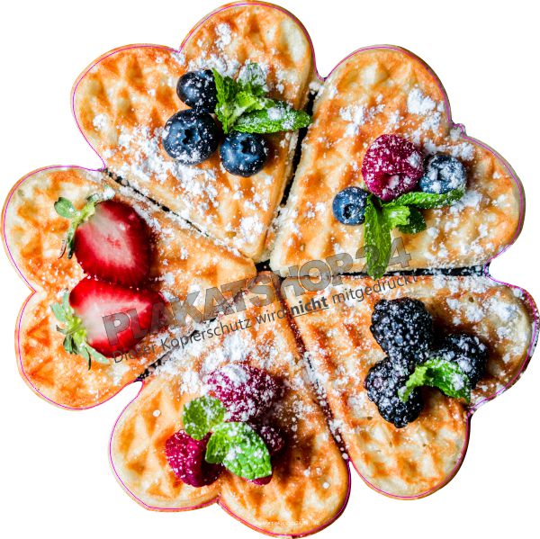 Schaufensterfolie frische Herzwaffeln Schaufensterfolie frische Herzwaffeln