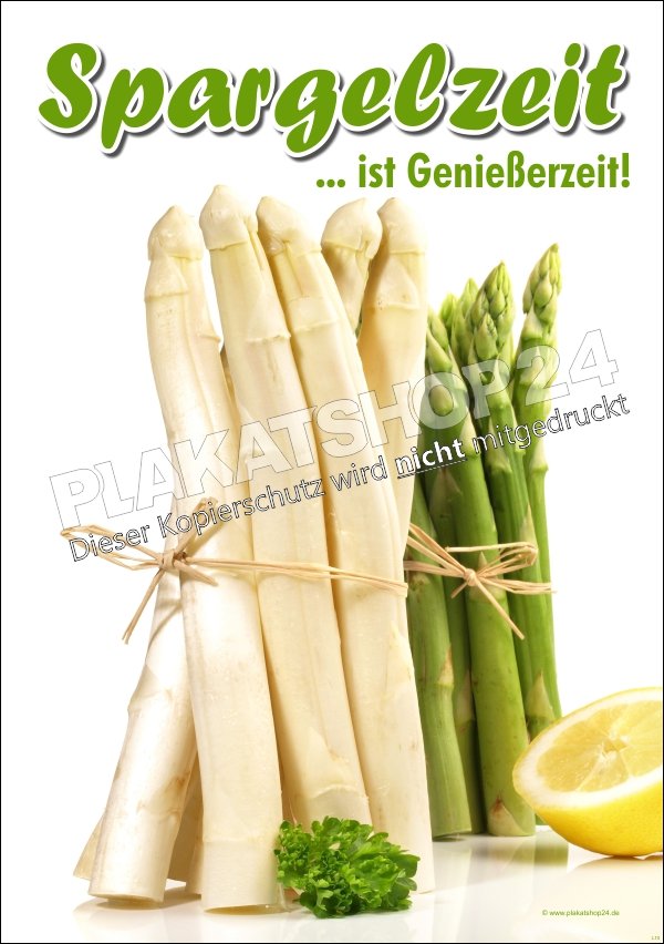 05dca8872a143f5f04511a2abd4766e1 Spargel-Schild (Plakat) für weißen und grünen Spargel