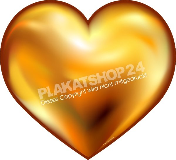Schaufensteraufkleber Gold-Herz für Schaufensterdekoration zum Thema Hochzeit, Valentinstag oder Muttertag