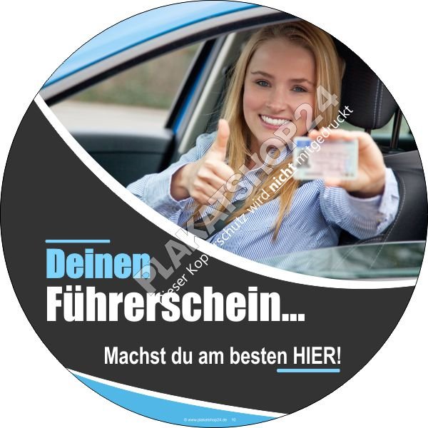 Schaufensterfolie Fahrausbildung hier