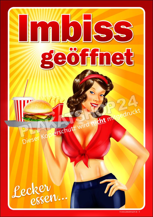 Werbeplakat für Imbissbetrieb