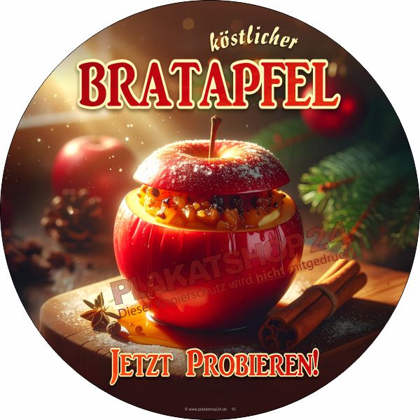 Aufkleber mit Bratapfelwerbung Aufkleber mit Bratapfelwerbung