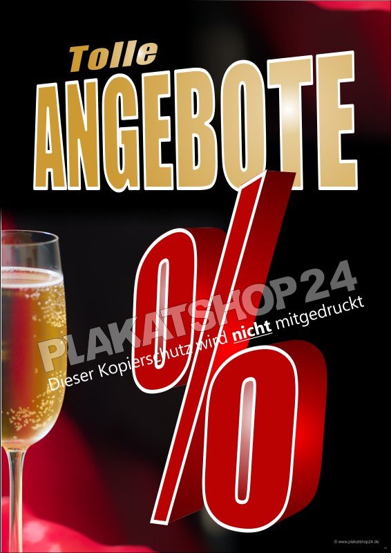 XA8831 Werbeposter Prozente-Angebote-Sekt-Jubiläum