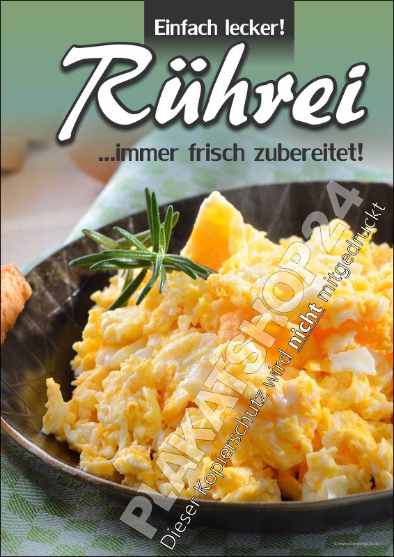 Werbeposter für Zusatzbestellung Rührei