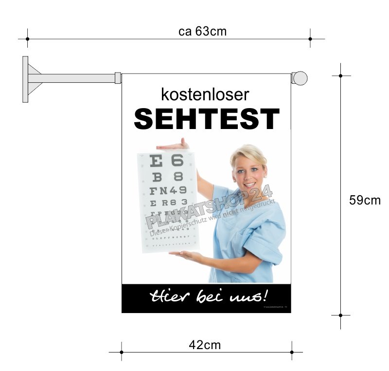 Werbefahne kostenloser Sehtest Optiker