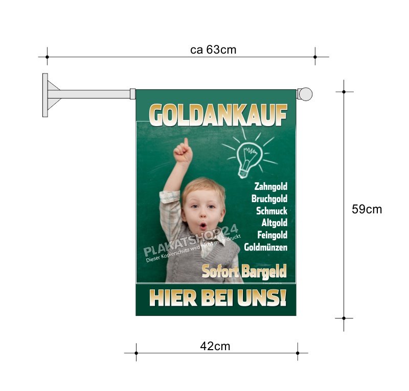Werbefahne A2 für Goldankauf / Altgold
