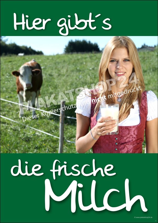 Werbeplakat Milchverkauf ab Hof