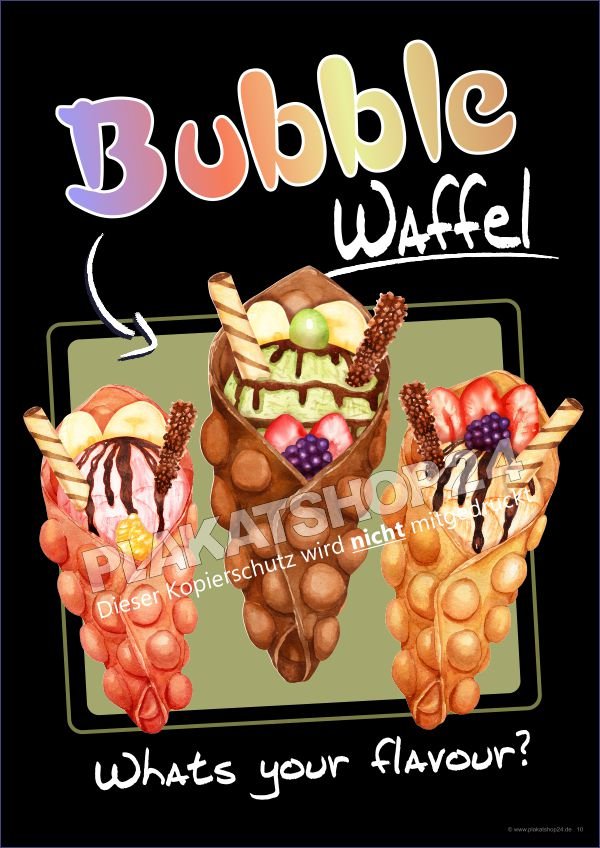 Plakat Bubble-Waffel / Eierwaffel