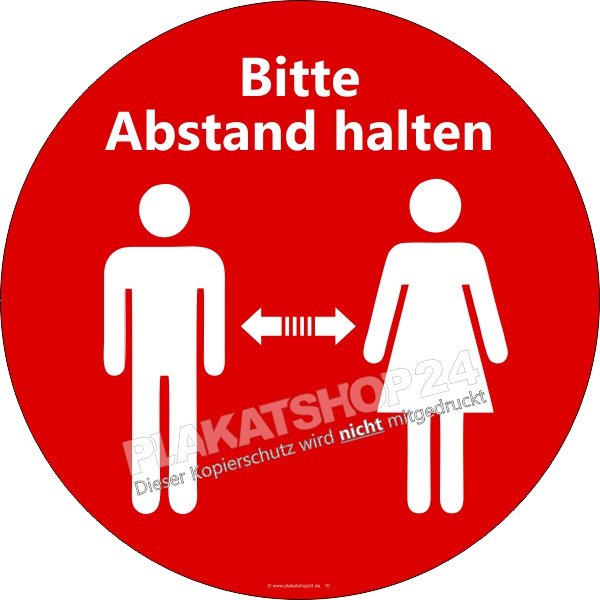 Klebefolie Coronapandemie Bitte Abstand halten