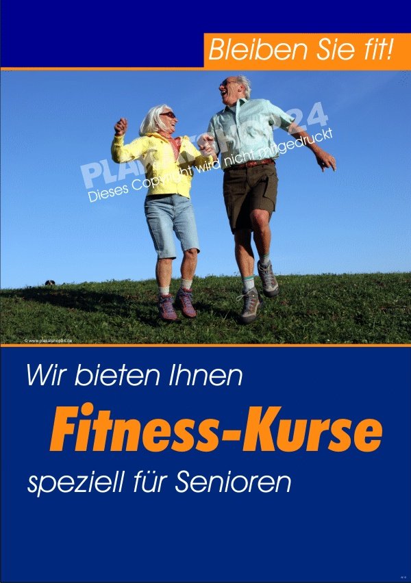 Poster für Werbung Fitnesskurse für Senioren