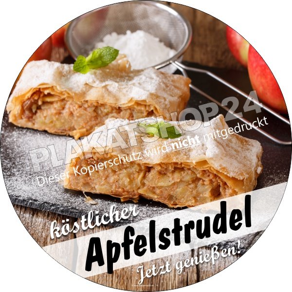 Apfelstrudelaufkleber Strudel für Bäckerei/Konditorei