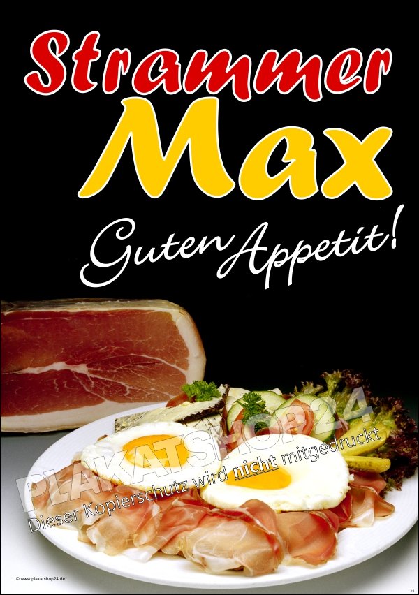 Plakat für Werbung Strammer Max