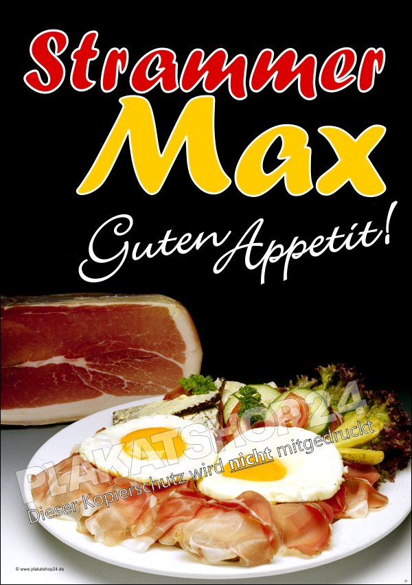 199011ffh Plakat für Werbung Strammer Max