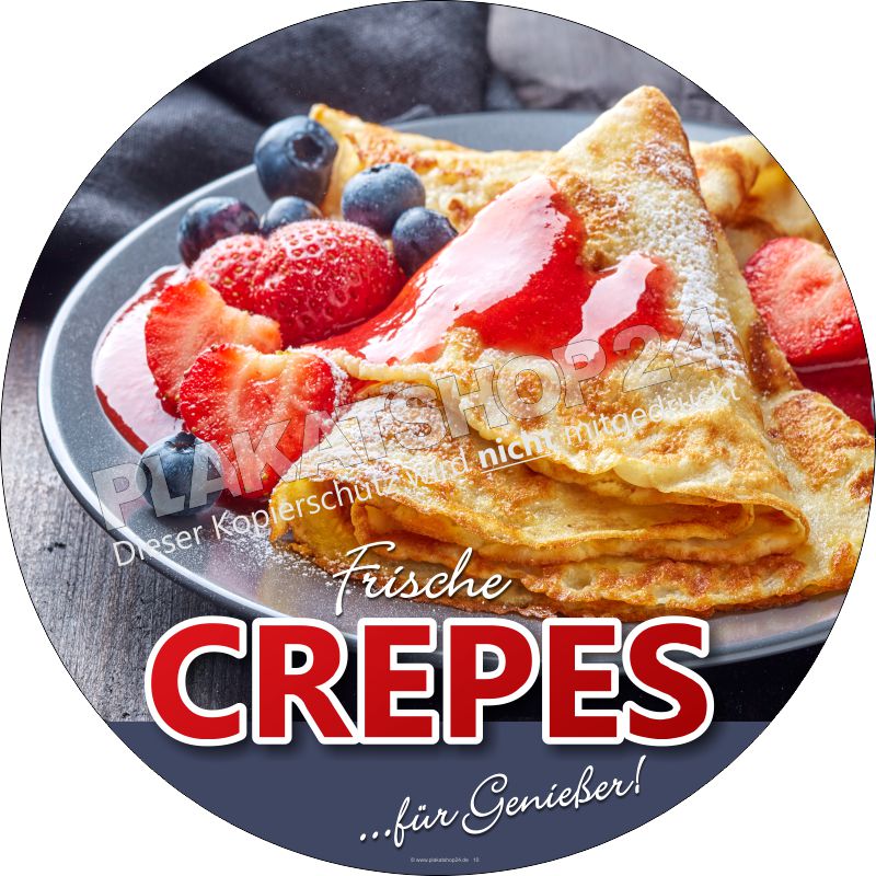 Runder Crepes-Aufkleber für süße Crepes mit Obst