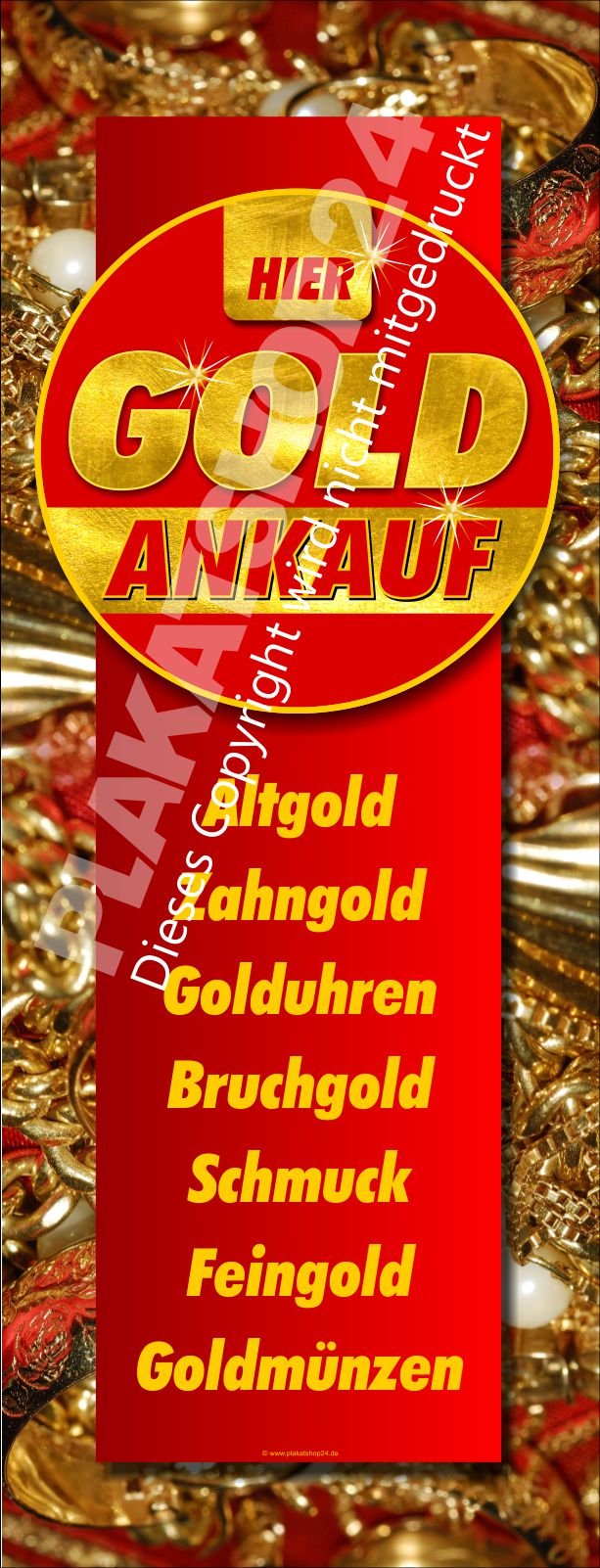 Banner Goldankauf für Ankauf von Altgold, Zahngold, Bruchgold etc