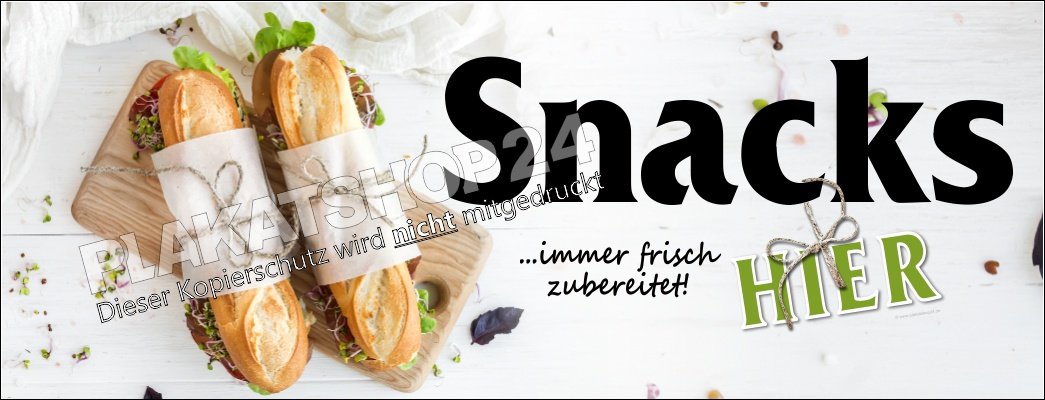 Snack-Banner mit belegten Baguettes