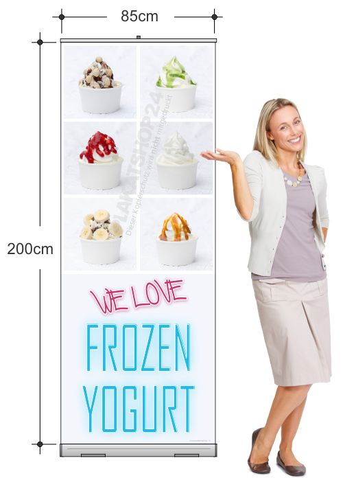 Rollupdisplay für den Verkauf von Frozen Yogurt
