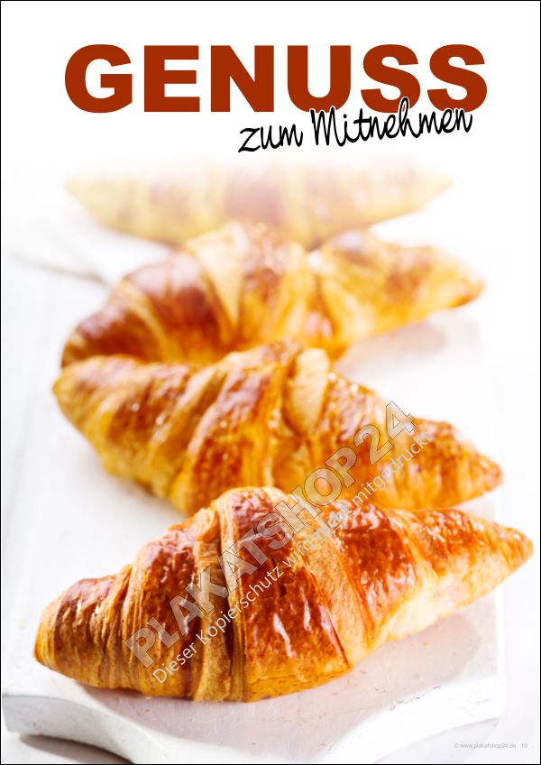 Werbeplakat für frische Croissants
