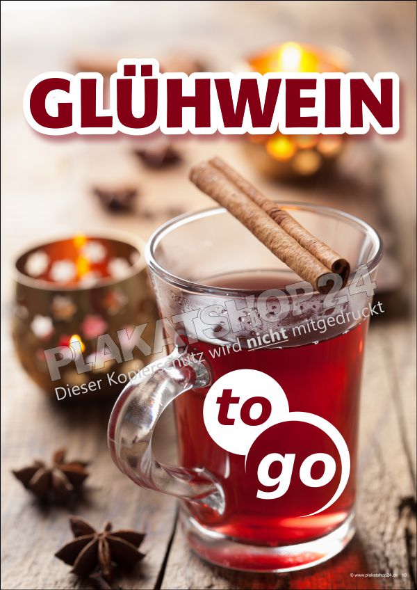 Poster Getränkestand Glühwein to go