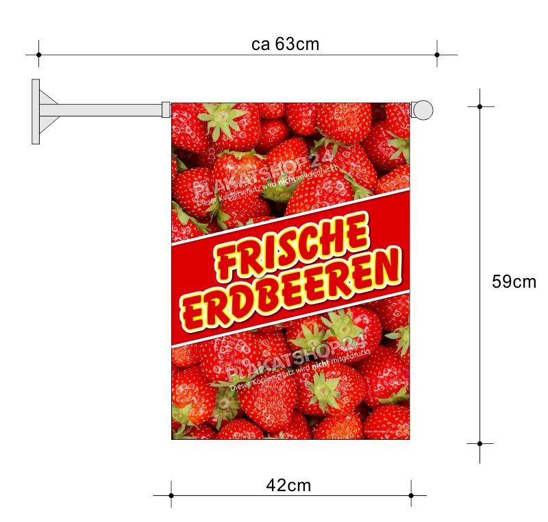 Erdbeer-Flagge A2 für Erdbeer-Reklame