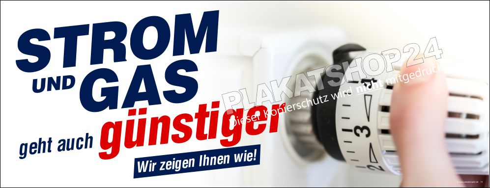Werbebanner Strom und Gas günstiger