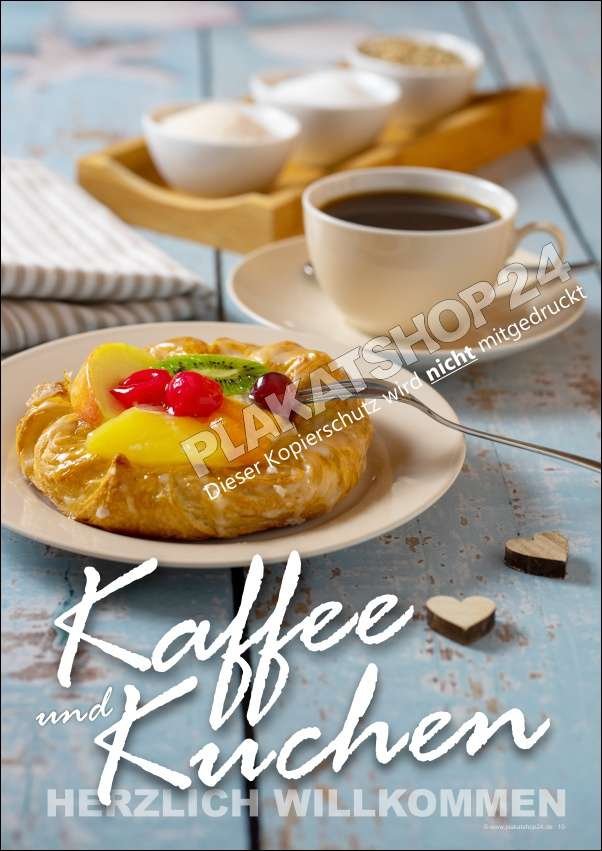 Werbeposter Kaffee + Kuchen Café / Bistro / Bäckerei