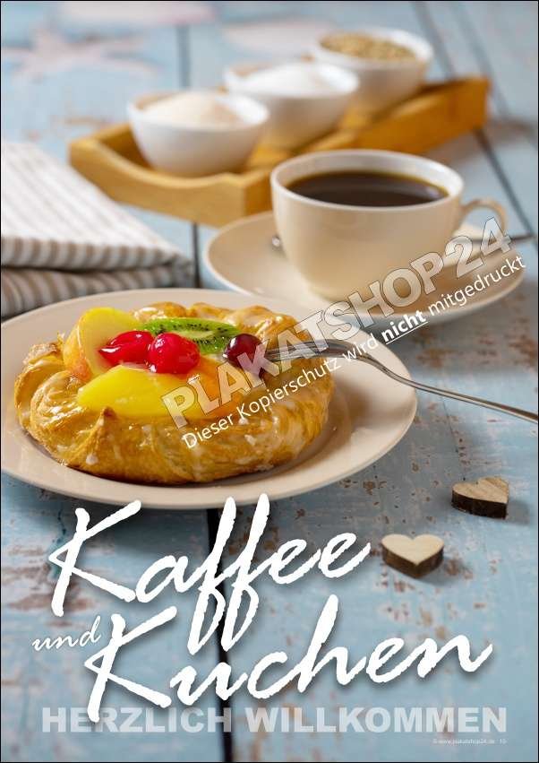 kaffee-kuchen-poster Werbeposter Kaffee + Kuchen Café / Bistro / Bäckerei