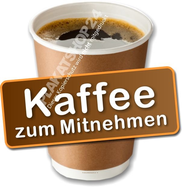 Aufkleber Kaffee zum Mitnehmen