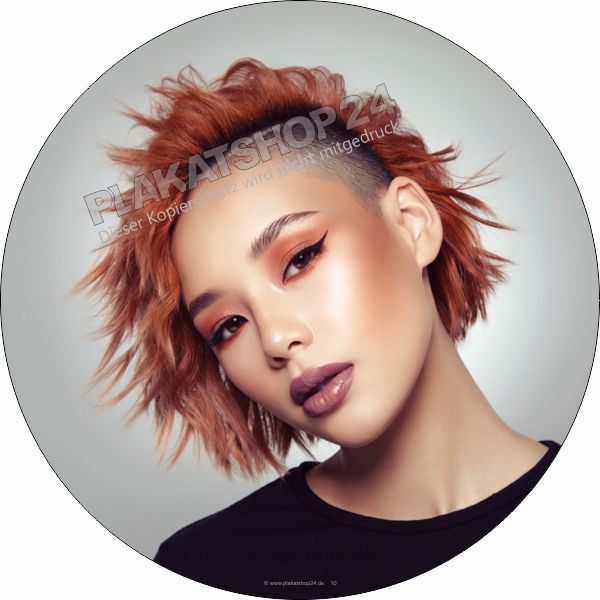 Runder Friseur Aufkleber Haarschnitt & Farbe | Premium Werbefolie für glatte Flächen Runder Friseur Aufkleber Haarschnitt & Farbe | Premium Werbefolie für glatte Flächen