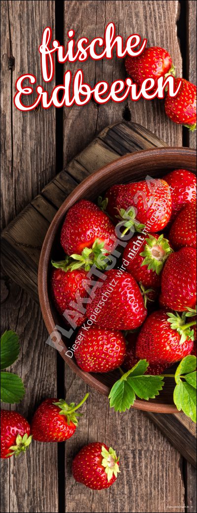 Werbeplane frische Erdbeeren für Obstbau und Obsthandel