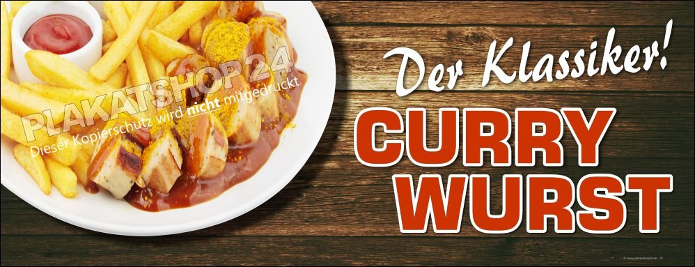 Imbissbanner für Currywurst-Werbung