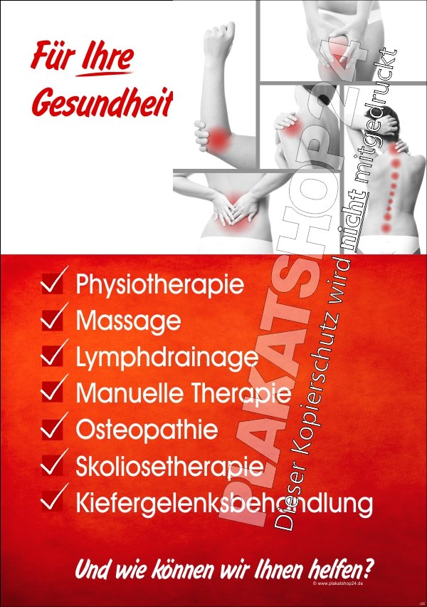 Werbeplakat für Physiotherapie-Praxis