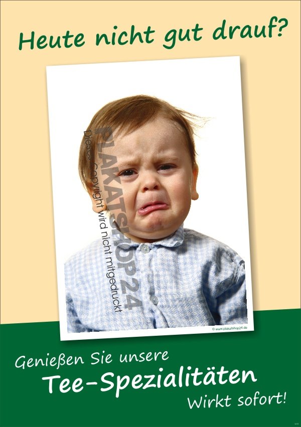 Lustiges Plakat für Tee-Spezialitäten-Werbung