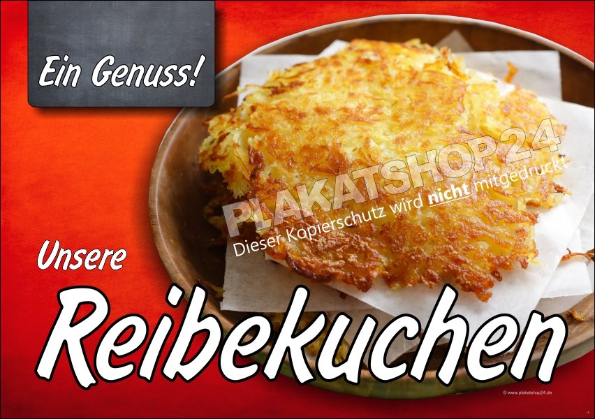 QU7160 Reibekuchen-Plakat im Querformat für Gastronomie-Werbung