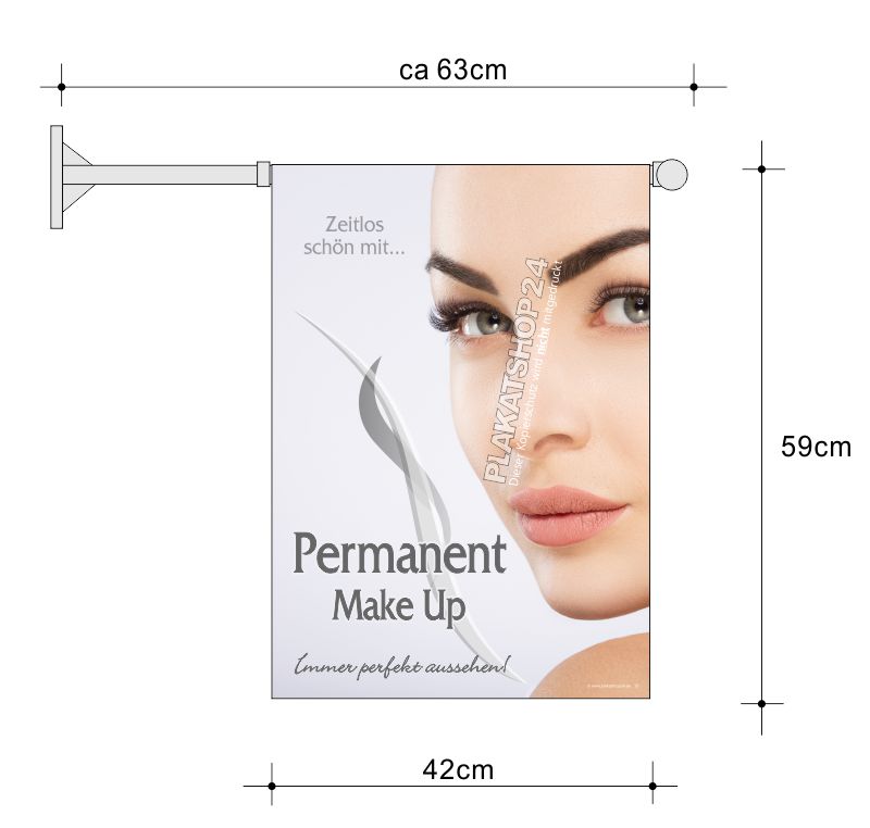 Fahne für Permanent-Make-up-Werbung