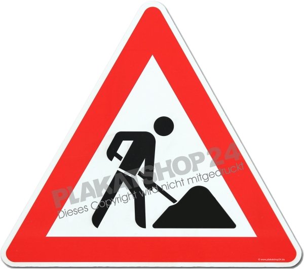 Aufkleber Baustelle als Werbefolie für Umbau, Umbaurabatte und Räumungsverkauf wegen Umbau