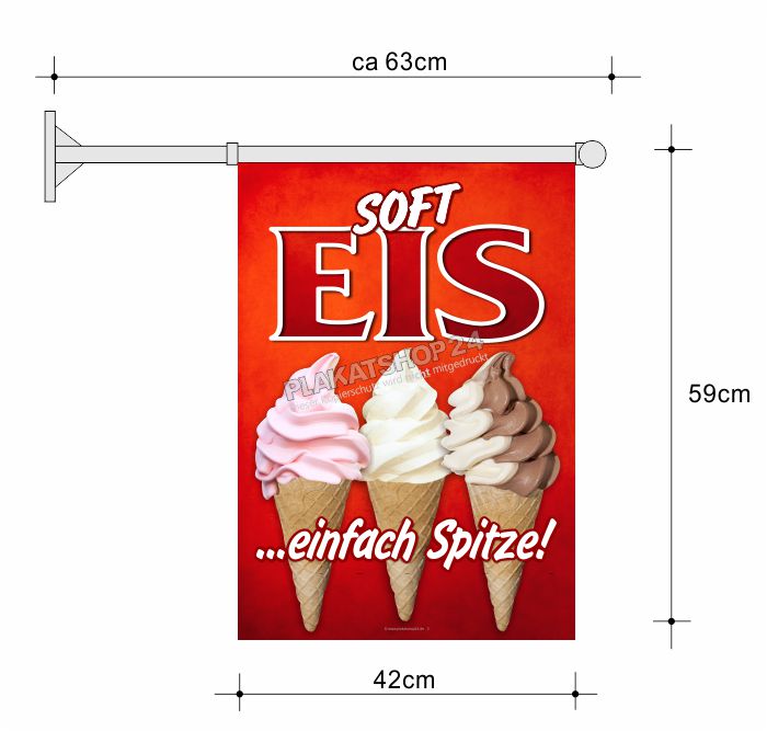 Softeis-Fahne mit schönen Softeis-Fotos Softeis-Fahne mit schönen Softeis-Fotos