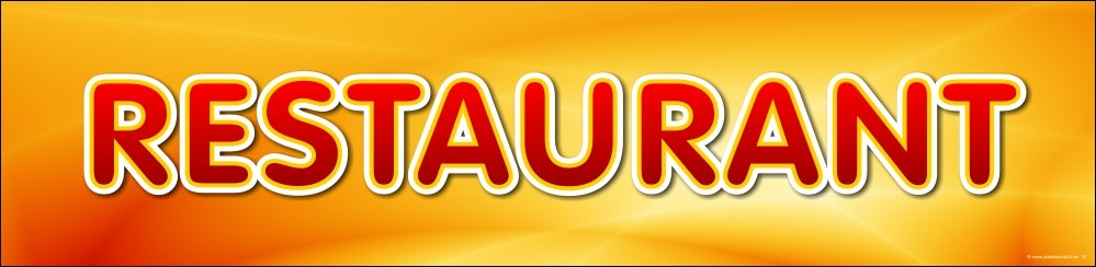 Schriftzug Restaurant als selbstklebende Folie